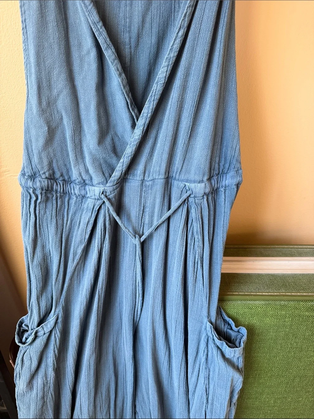 Free People Blue Sleeveless Jumpsuit